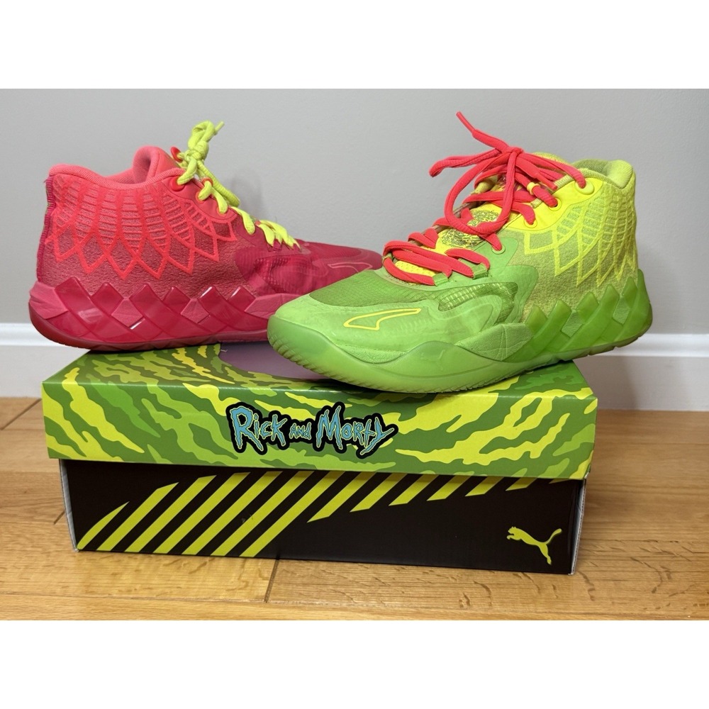 Size 8M  | PUMA MB.01 Rick and Morty Shoes Mens LaMelo Basketball Neon 376682-01